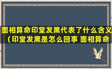 面相算命印堂发黑代表了什么含义（印堂发黑是怎么回事 面相算命详解）